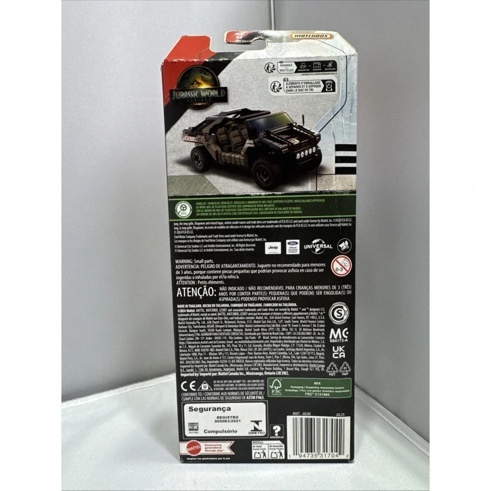 Matchbox Jurassic World Rebirth 5-Pack Jeep Velociraptor Ingen Truck NEW 2025